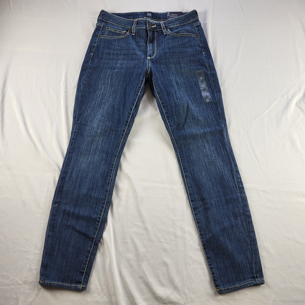 Gap Womens Jeans Curvy True Skinny Leg Stretch Denim Blue Size 10R / 30 R NWT